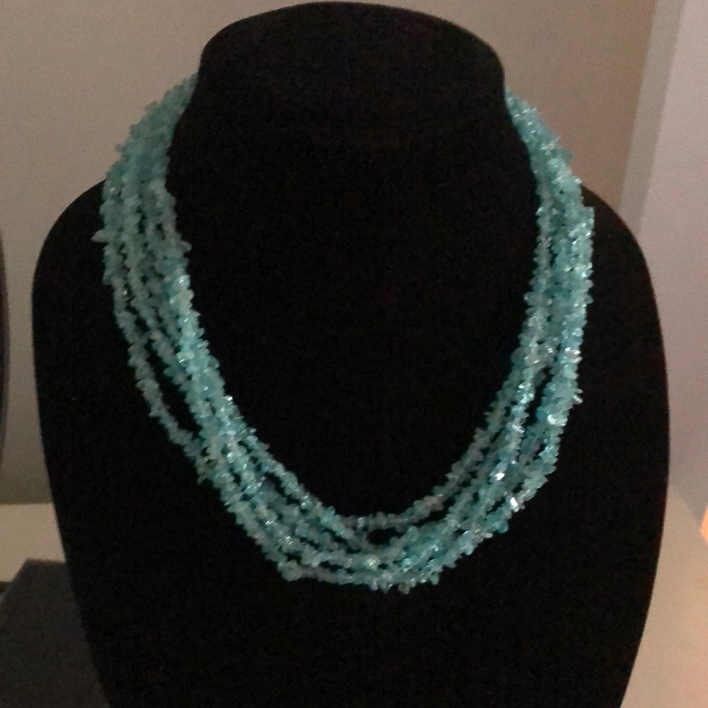 Elegant Blue Beaded Necklace
